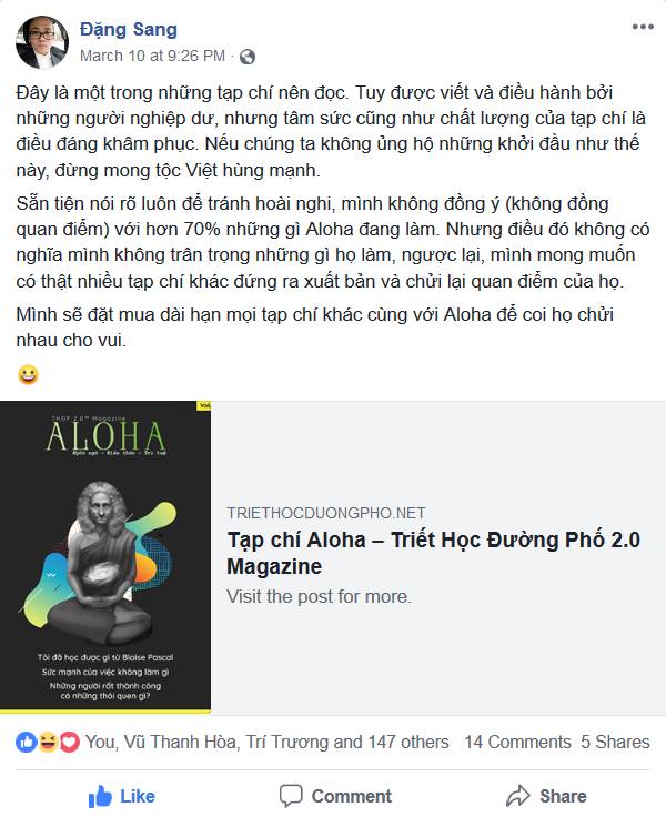 Tạp chí Aloha - Triết Học Đường Phố 2.0 Magazine 54521269_2337924869774523_312755438275788800_n